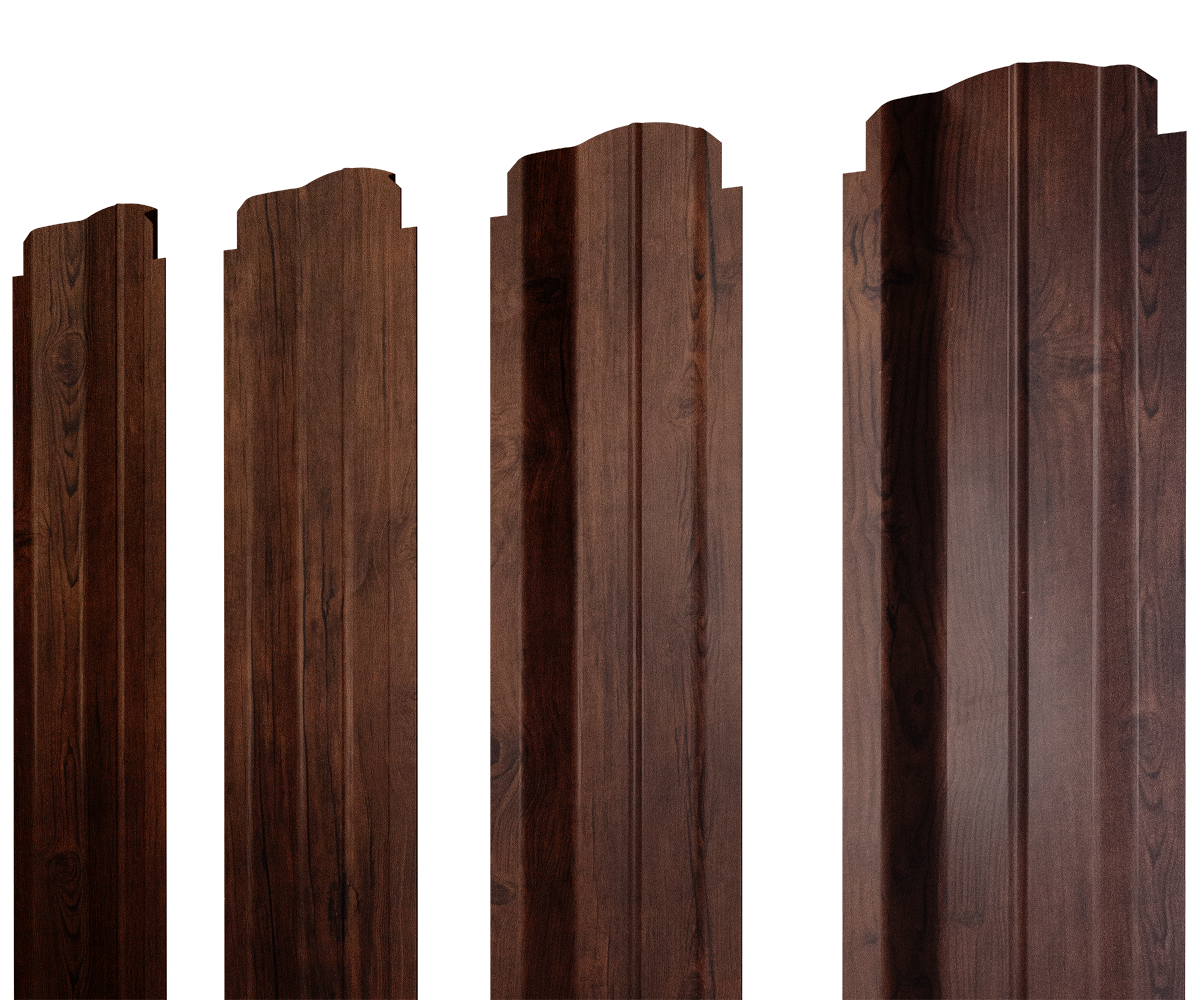 Штакетник П-образный В фигурный 0,4 Print Premium Cherry Wood Fresh TwinColor