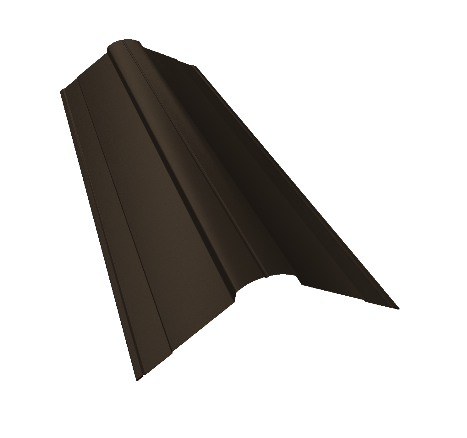 Планка конька фигурного 100x100 0,5 Velur X RR 32 темно-коричневый (2м)