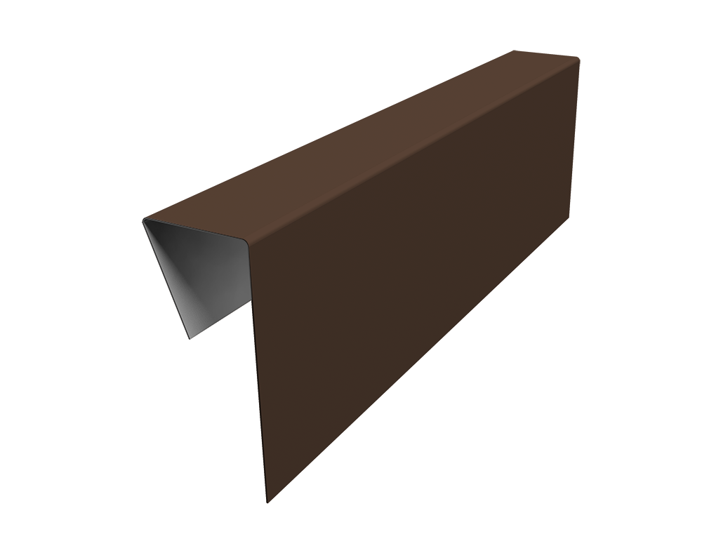 Планка приемная оконная фибросайдинга 0,5 Satin с пленкой RAL 8017 шоколад (3м)