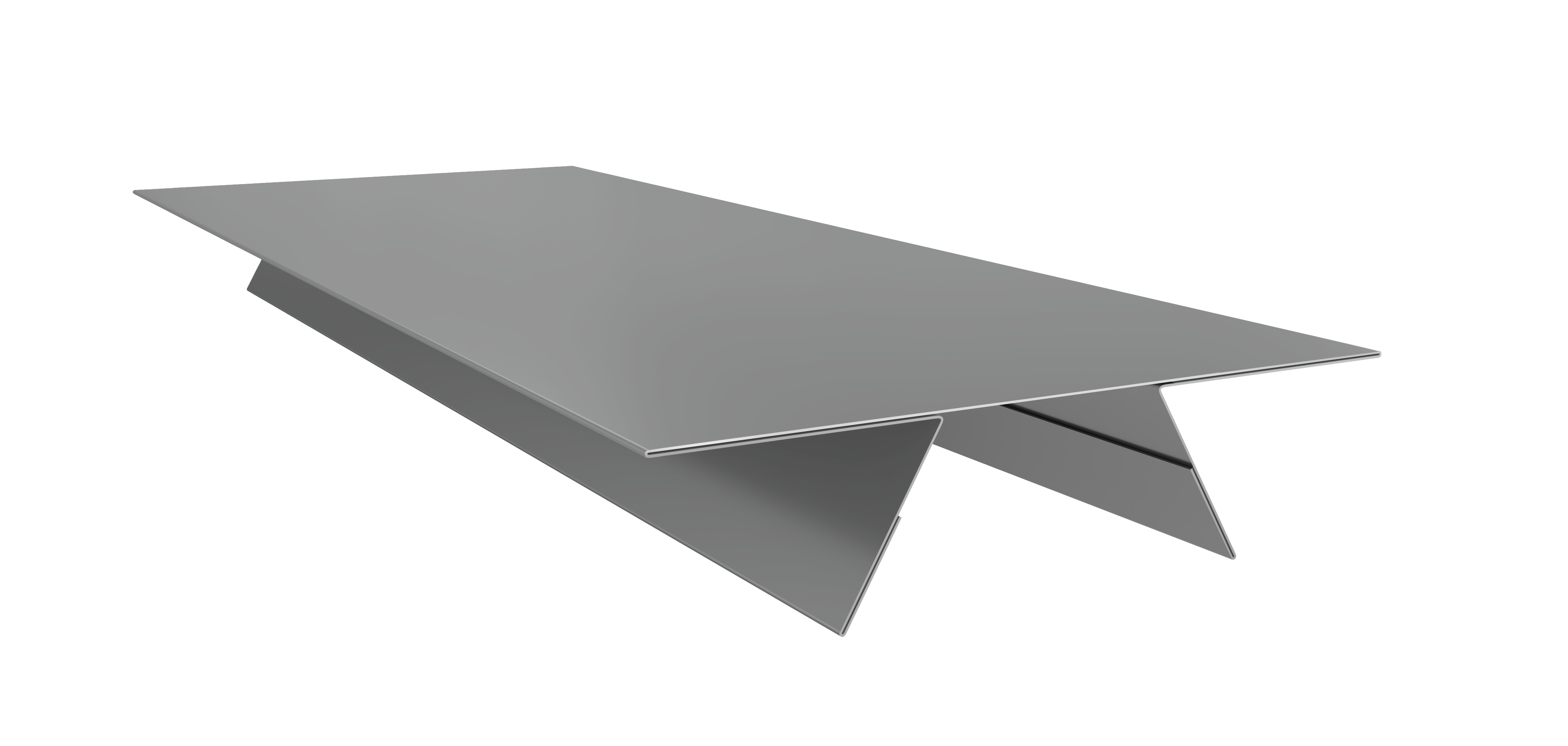 Планка стыковочная составная верхняя 0,5 Satin с пленкой RAL 9006 бело-алюминиевый (3м)