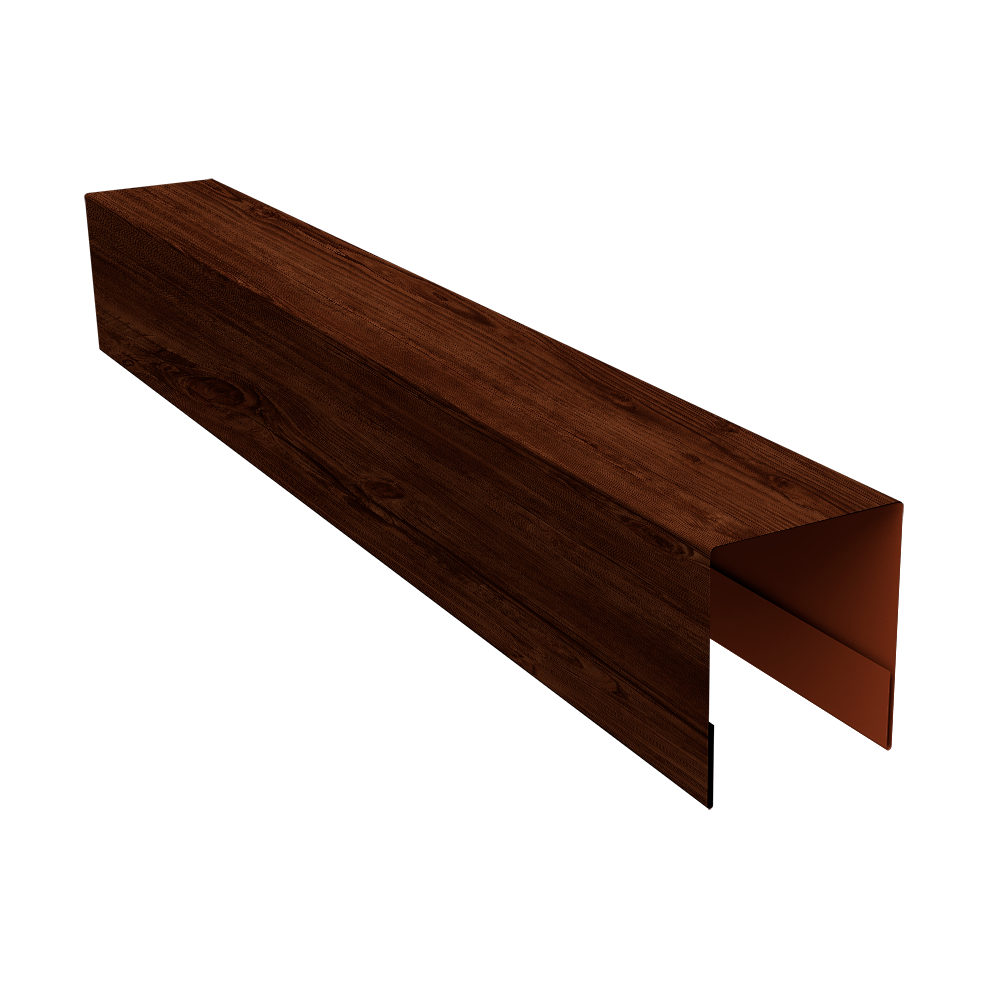 Планка боковая для забора из сайдинга ЭкоБрус 0,4 Print Premium Cherry Wood Fresh TwinColor (3м)