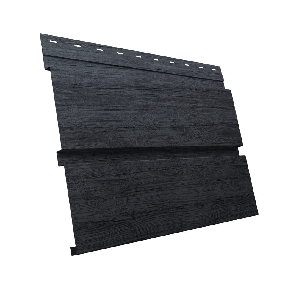 Софит металлический Квадро Брус без перфорации 0,45 Print Premium с пленкой Grey Wood TwinColor