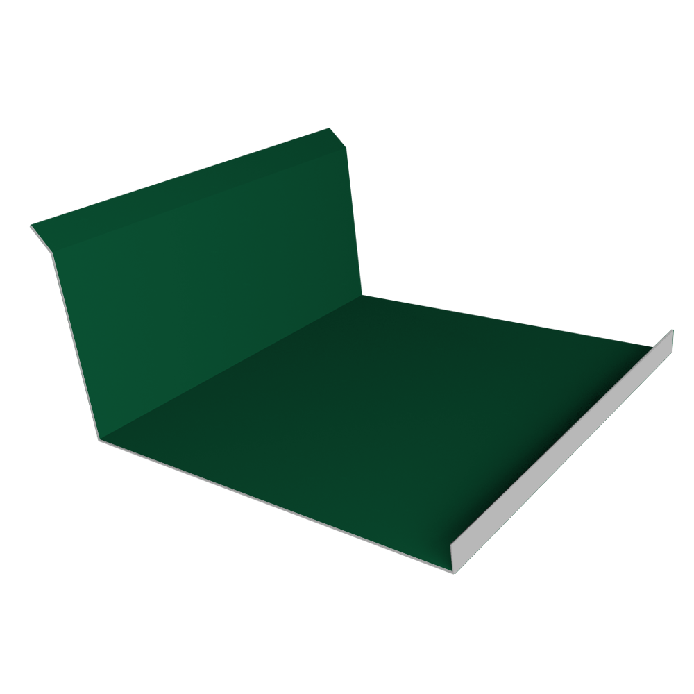 Планка примыкания нижняя 20х122х260х15 0,5 Satin Matt RAL 6005 зеленый мох (2м)