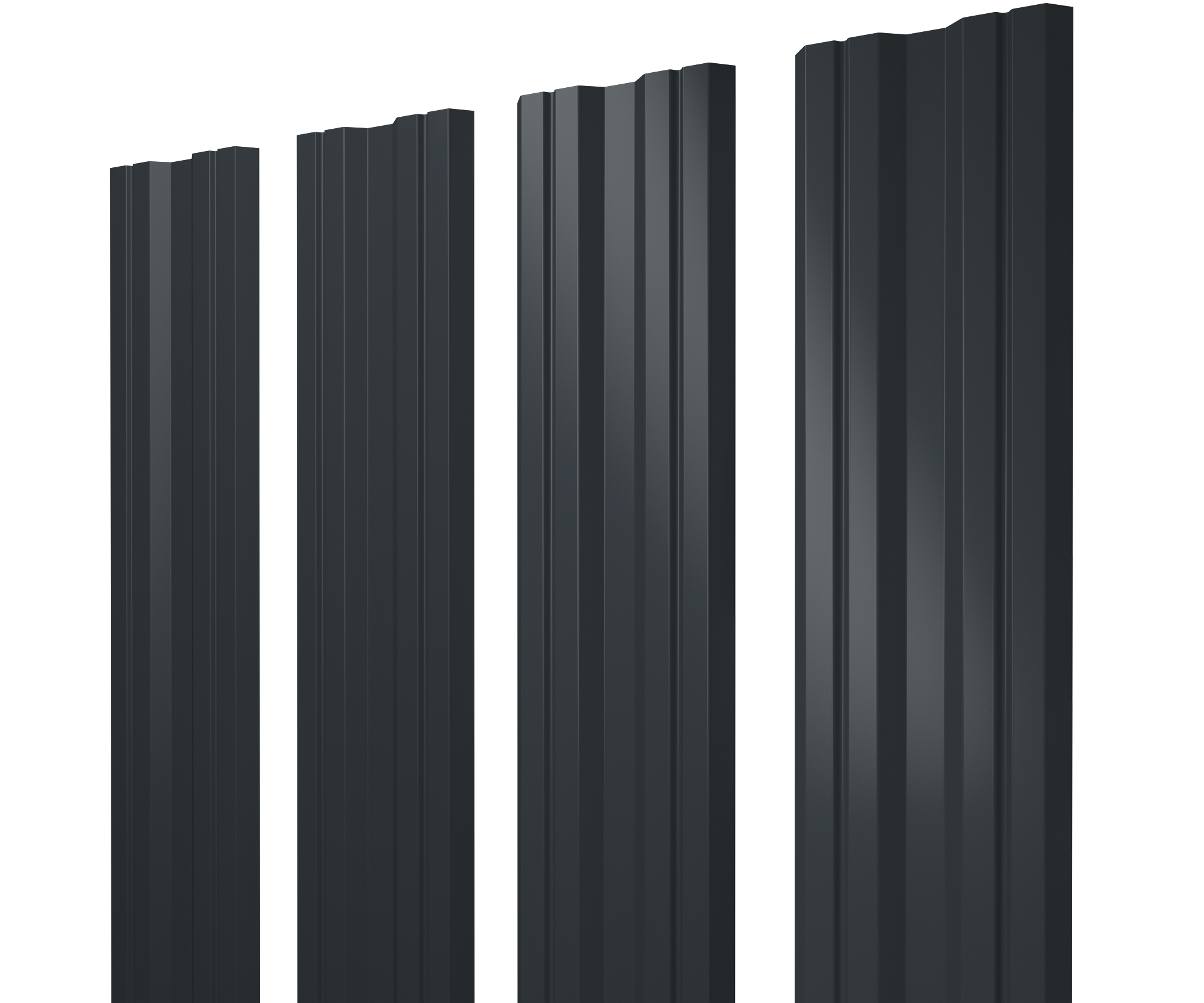Штакетник Twin с прямым резом 0,45 Drap TR RAL 7016 антрацитово-серый
