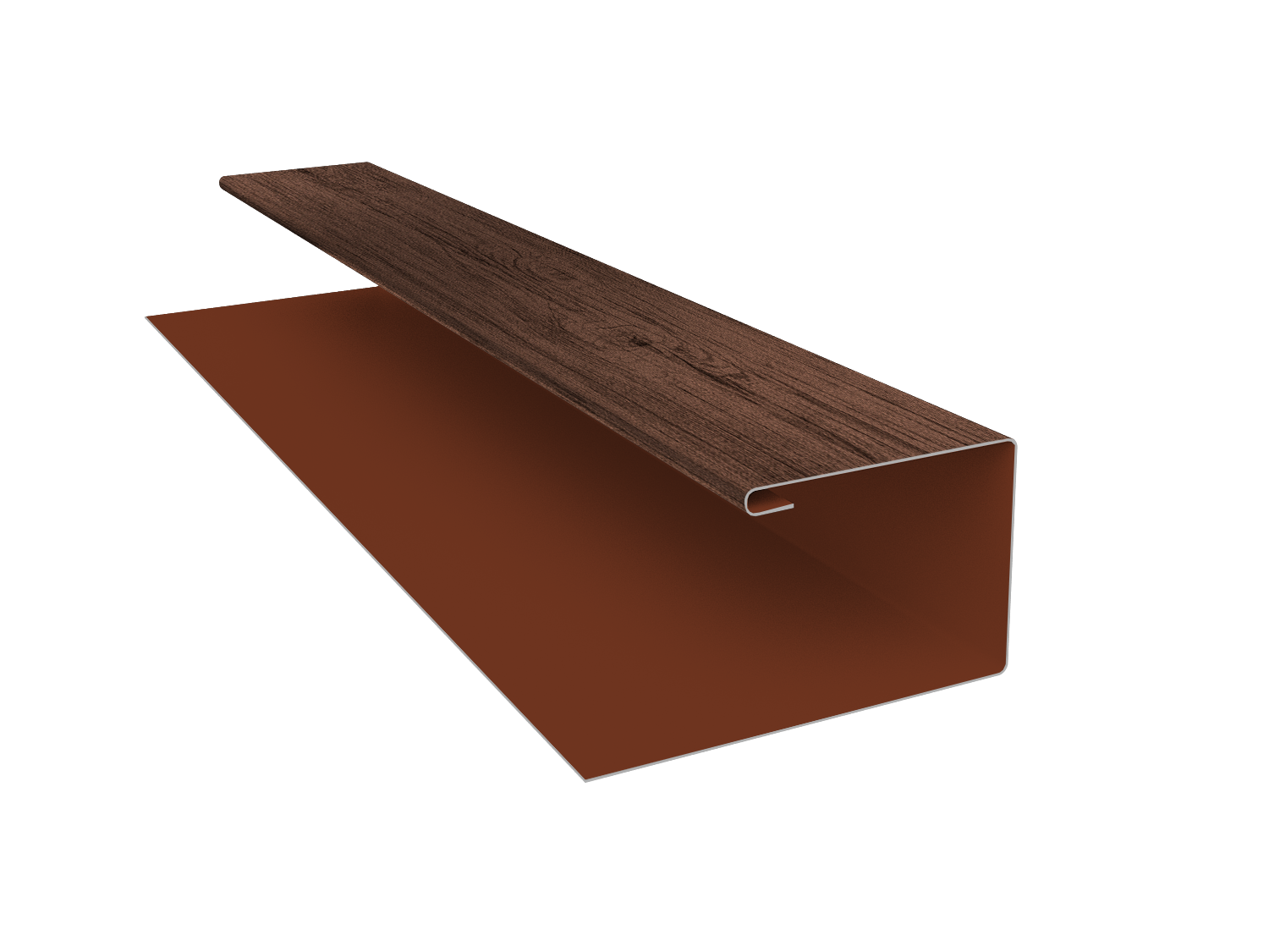 Планка П-образная Экобрус Grand Line 0,45 Print Premium Antique Wood TwinColor (3м)