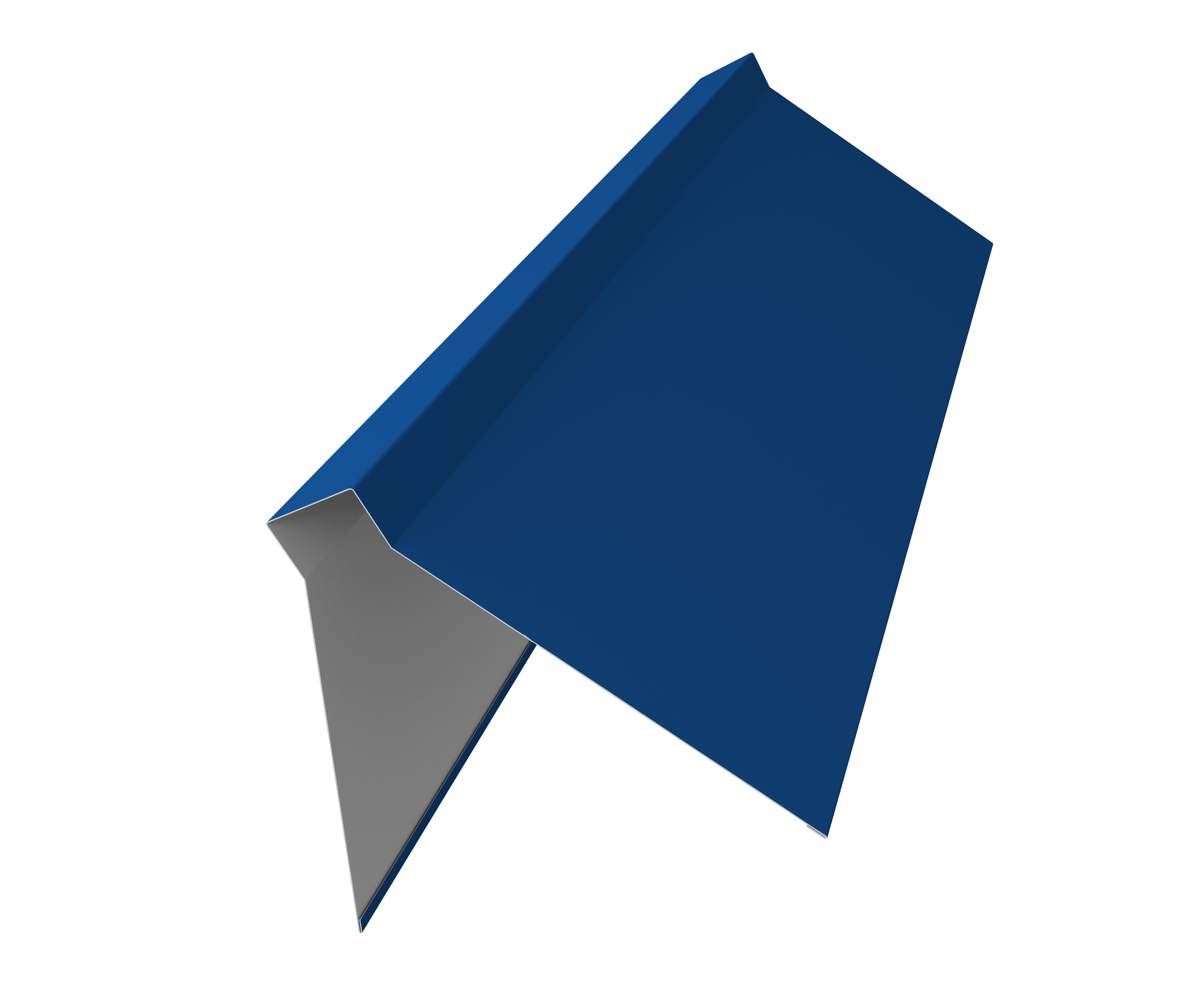Планка конька плоского 220х50х220 0,5 Satin с пленкой RAL 5005 сигнальный синий (2м)