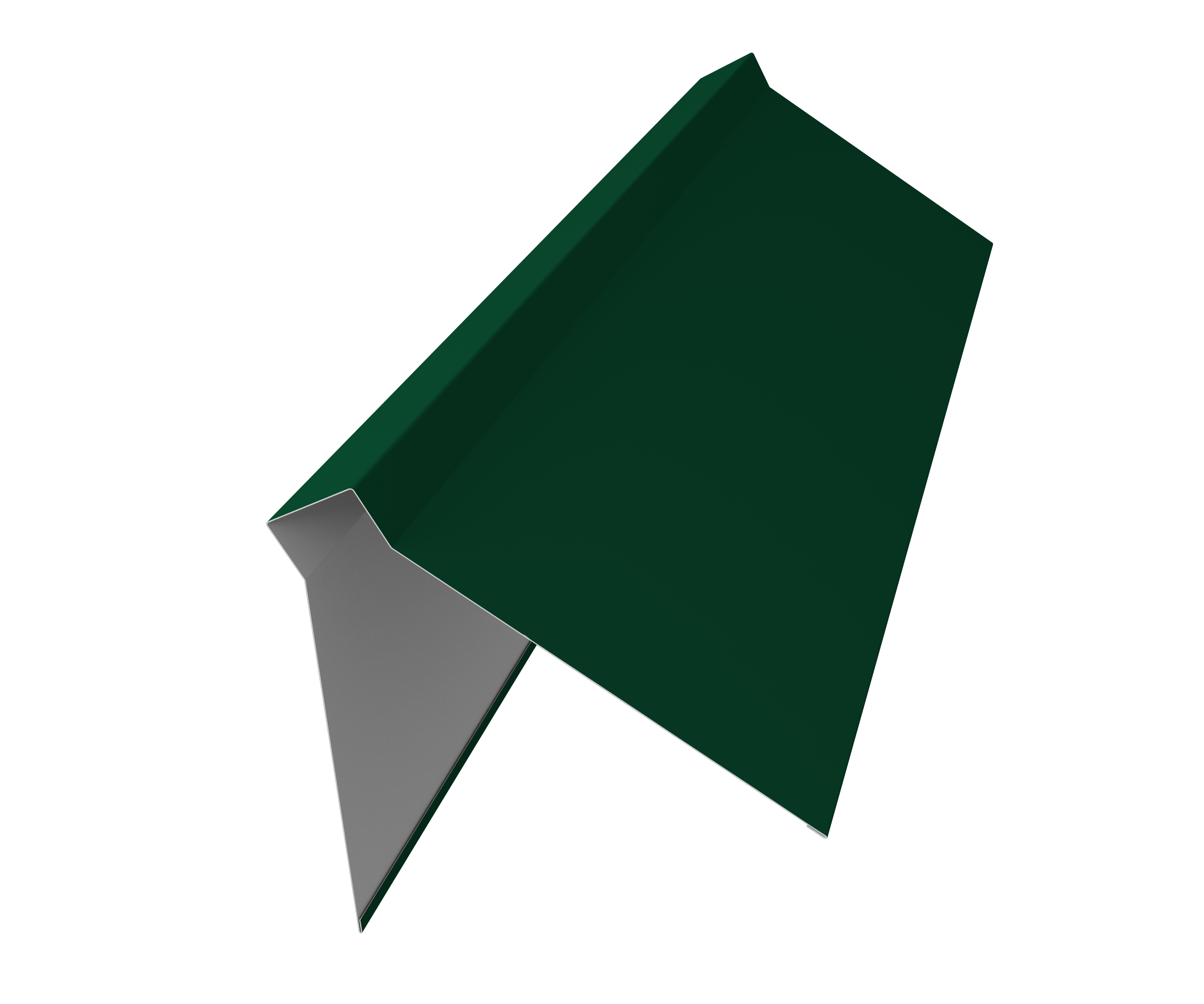 Планка конька плоского 220х50х220 0,5 Satin с пленкой RAL 6005 зеленый мох (3м)
