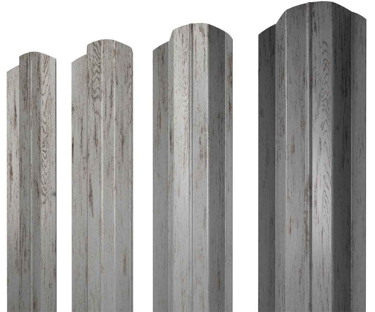 Штакетник М-образный B фигурный 0,45 Print Elite Snow Wood TwinColor