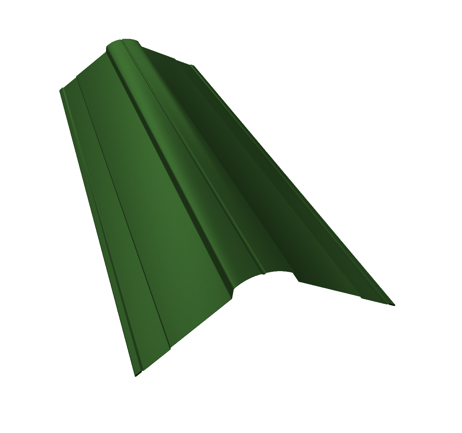 Планка конька фигурного 100x100 0,45 PE с пленкой RAL 6002 лиственно-зеленый (3м)
