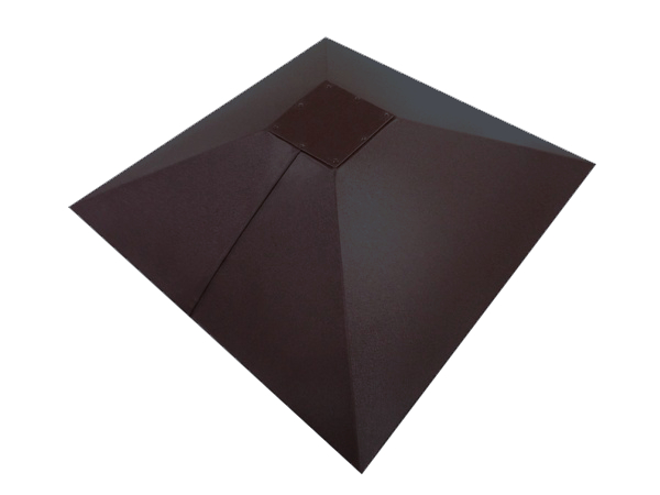 Колпак на столб под фонарь 390х390мм 0,5 Satin с пленкой RAL 7024 мокрый асфальт