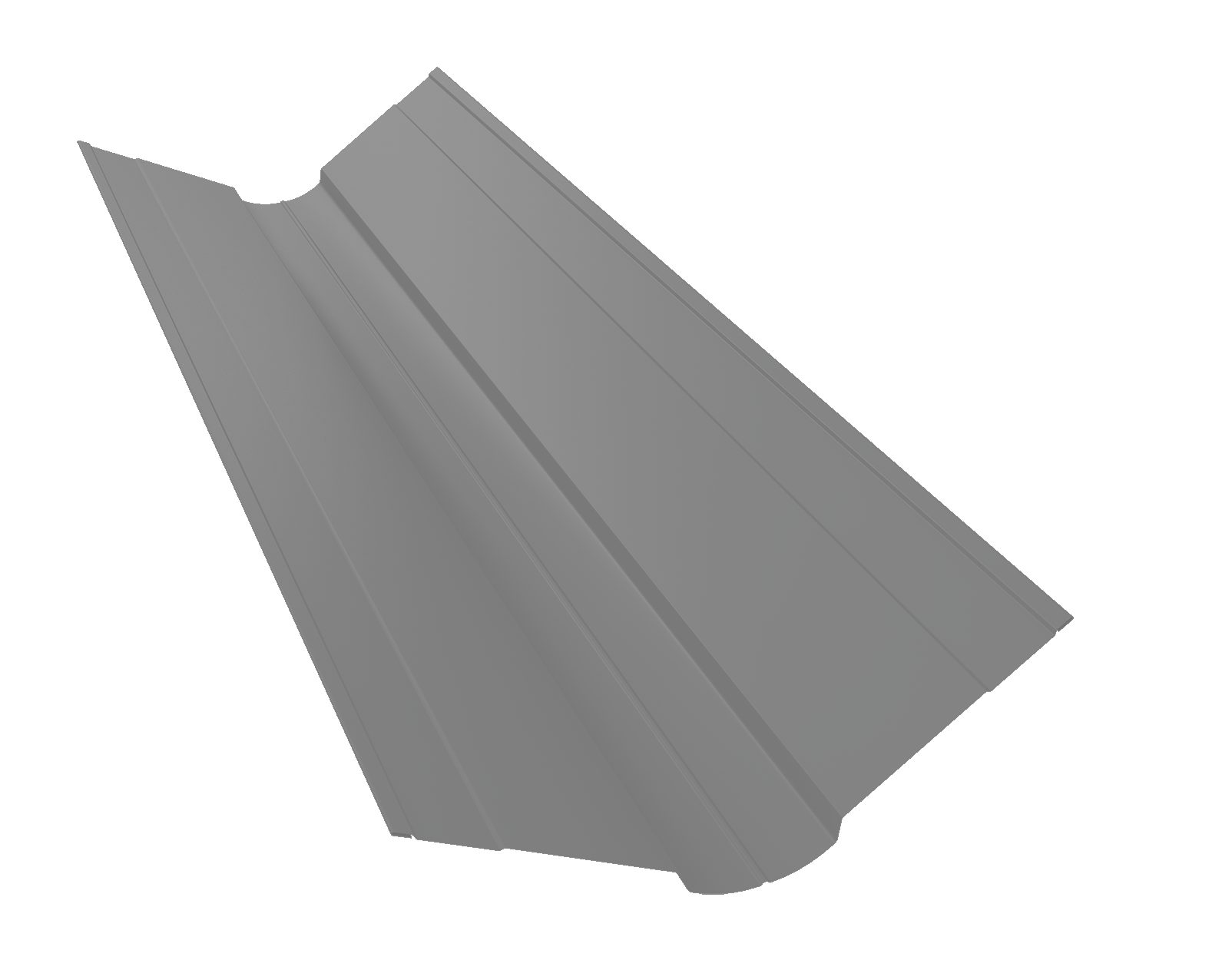 Планка ендовы верхней фигурной 100x100 0,5 Satin с пленкой RAL 9006 бело-алюминиевый (3м)