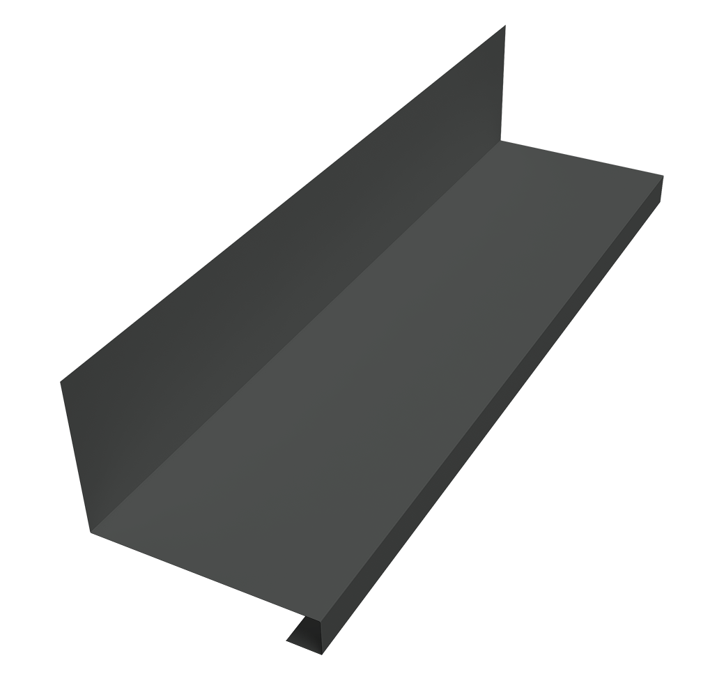 Планка примыкание нижнее к трубе для Кликфальц Pro 0,45 PE-Double с пленкой RAL 7016 антрацитово-серый (3м)