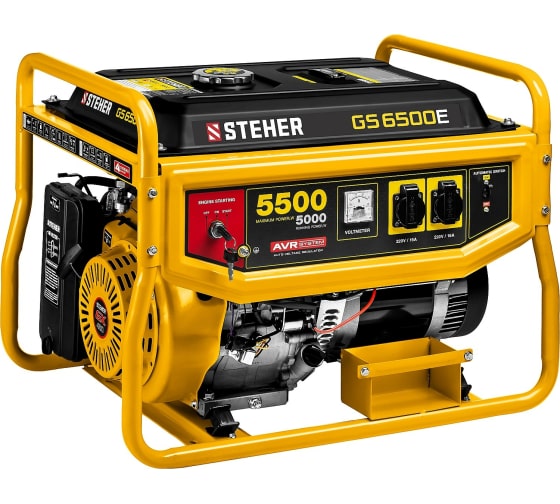 Генератор бензиновый Steher с электростартером 5500 Вт (GS-6500E)