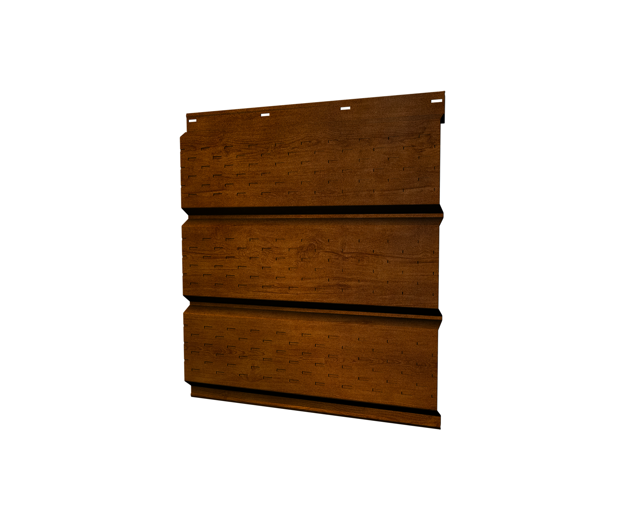 Софит металлический полная перфорация 0,45 Print Premium с пленкой Golden Wood Intense FTC