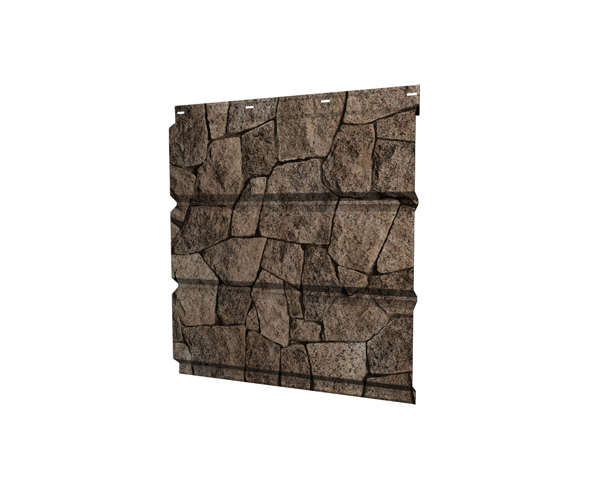 Софит металлический без перфорации 0,45 Print Elite с пленкой King Stone TwinColor