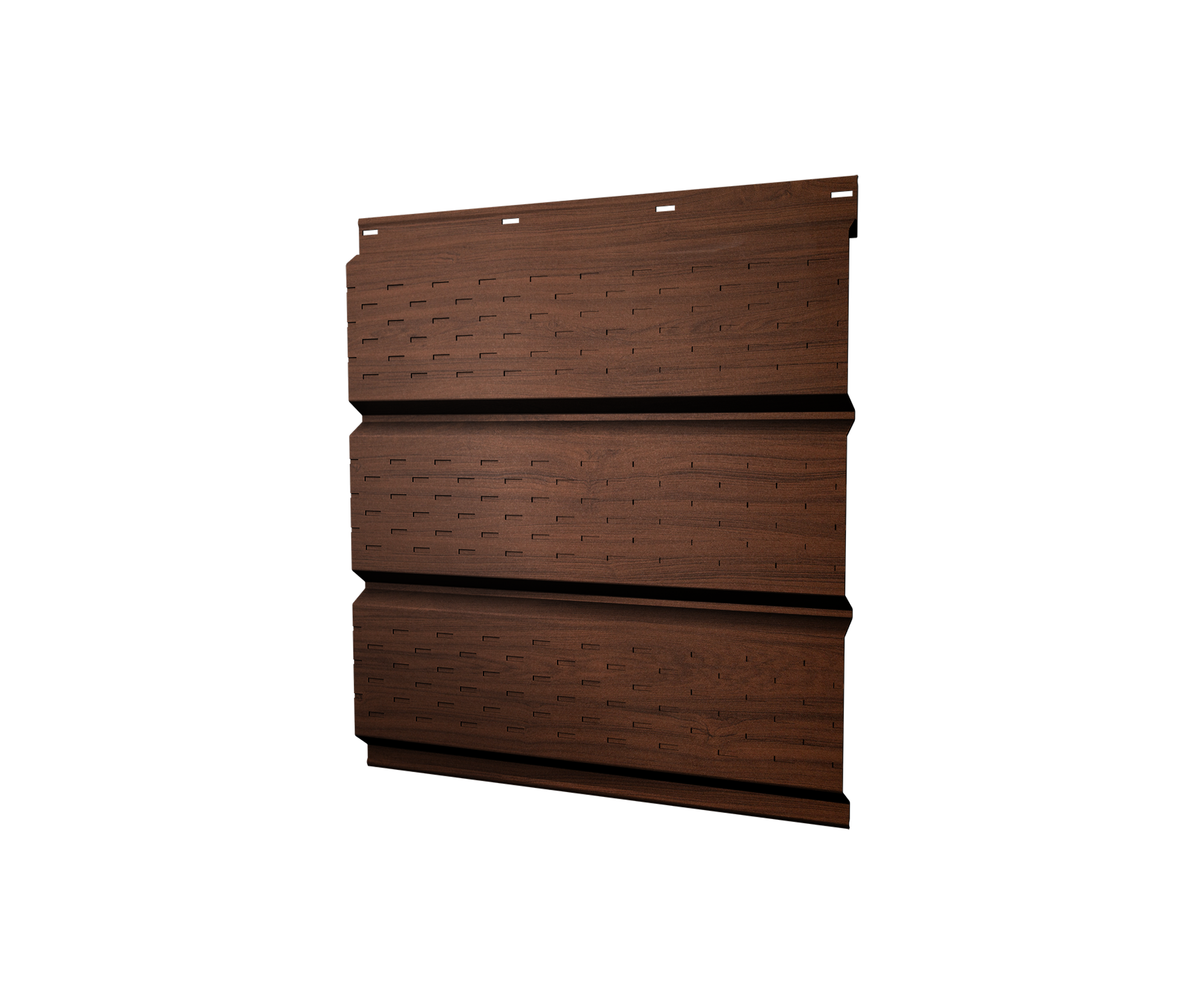 Софит металлический полная перфорация 0,45 Print Elite с пленкой Choco Wood TwinColor