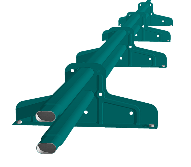 Снегозадержатель Стандарт Т4 d 40х20 RAL 5021 (3м)