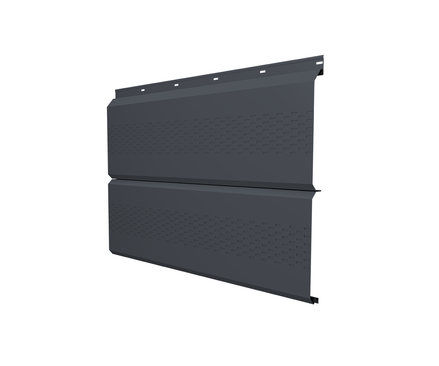 Софит ЭкоБрус с перфорацией 0,345 Grand Line 0,5 Satin с пленкой RAL 7024 мокрый асфальт