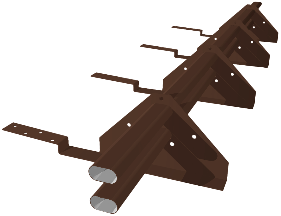 Снегозадержатель трубчатый для композитной черепицы Roman RAL 8017 (3м)