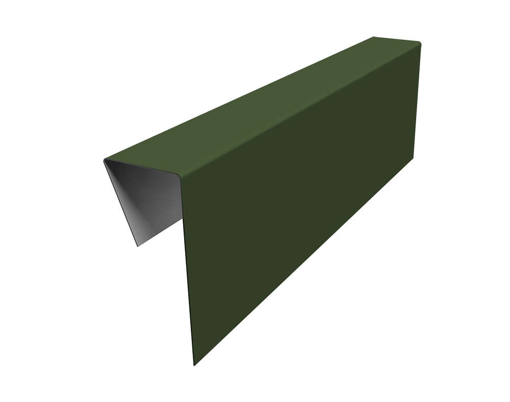 Планка приемная оконная фибросайдинга 0,5 Satin Matt TX RAL 6020 хромовая зелень (3м)