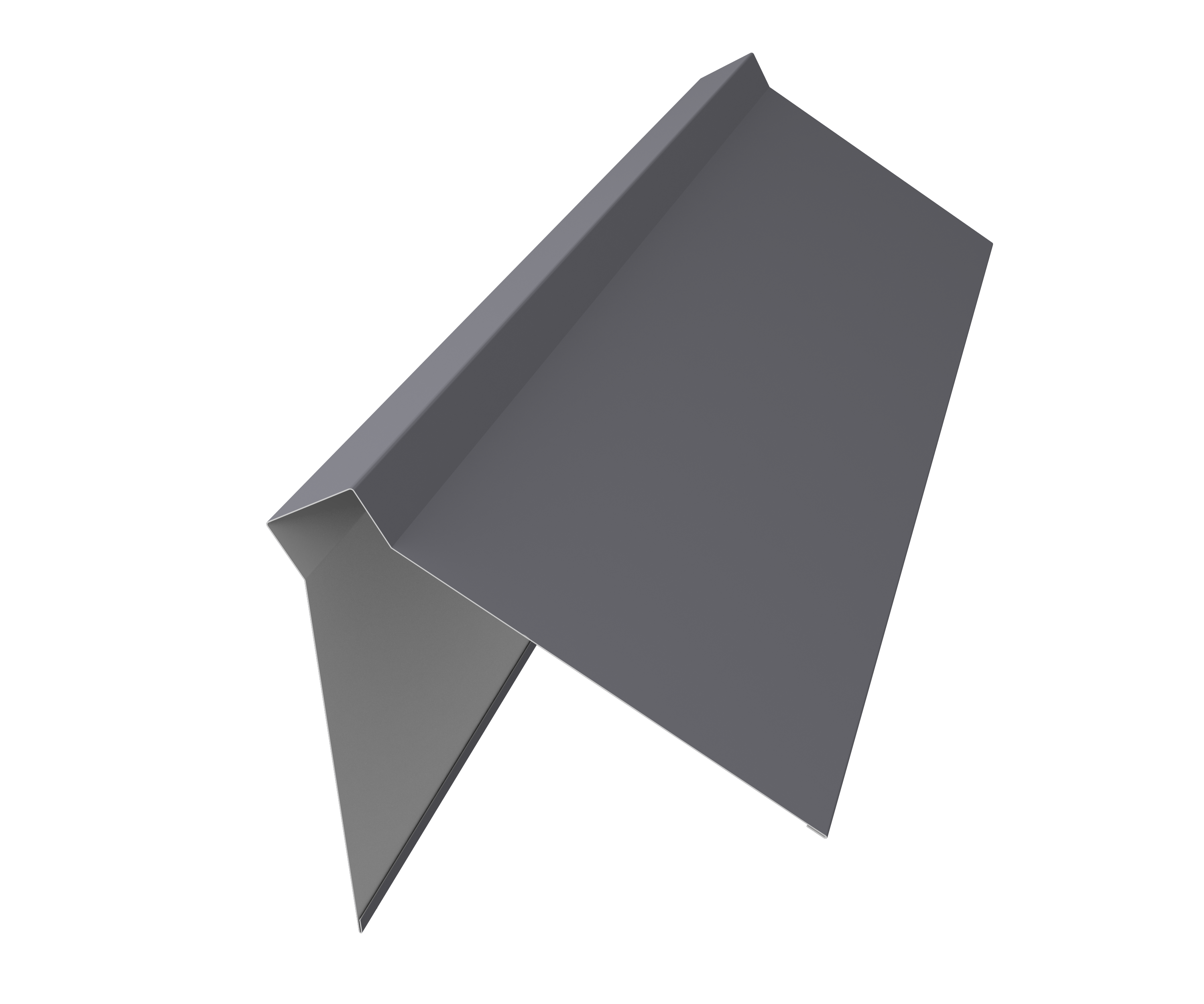 Планка конька плоского 220х50х220 0,5 Satin с пленкой RAL 7004 сигнальный серый (3м)