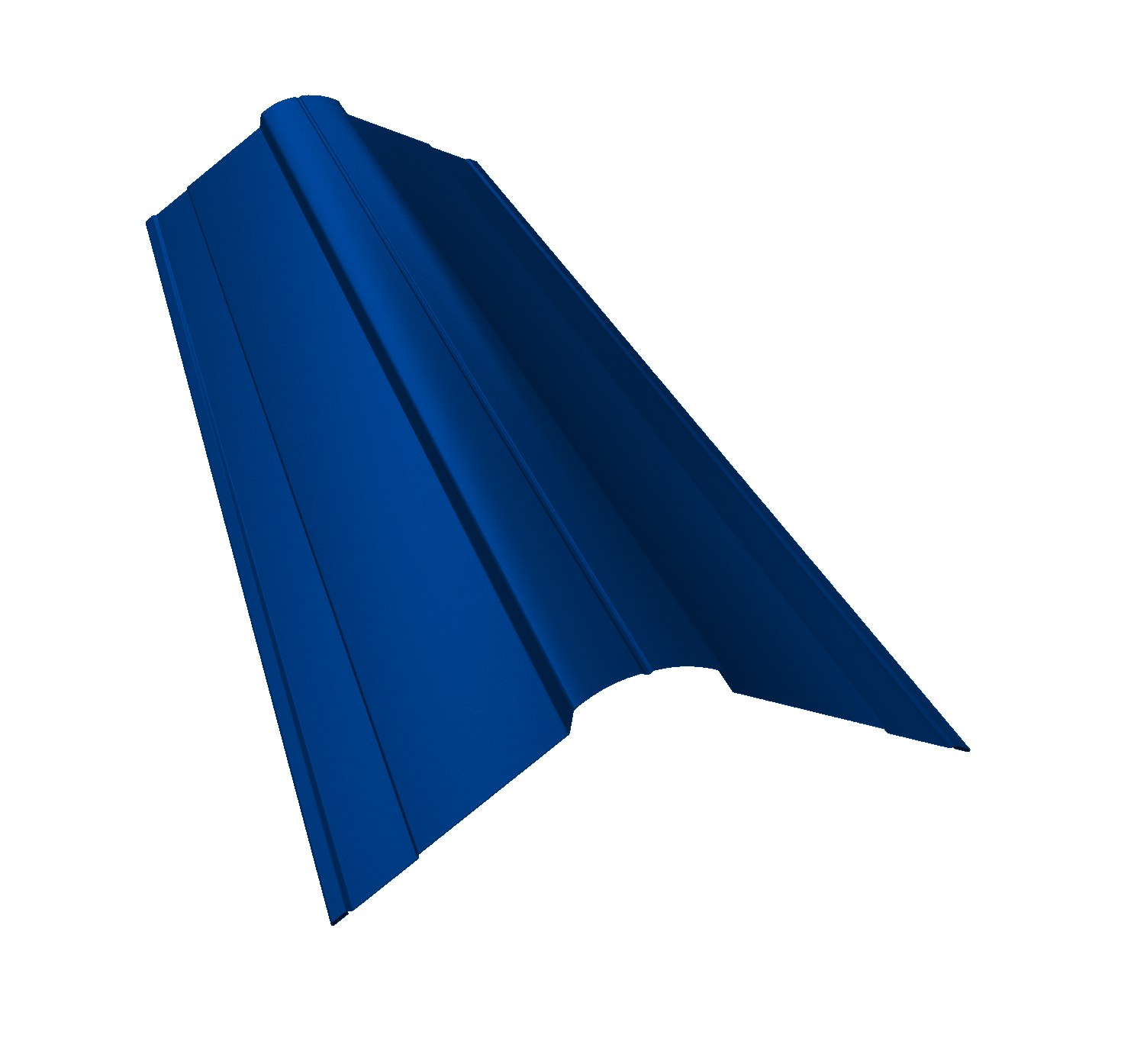Планка конька фигурного 100x100 0,45 PE с пленкой RAL 5002 ультрамариново-синий (2м)