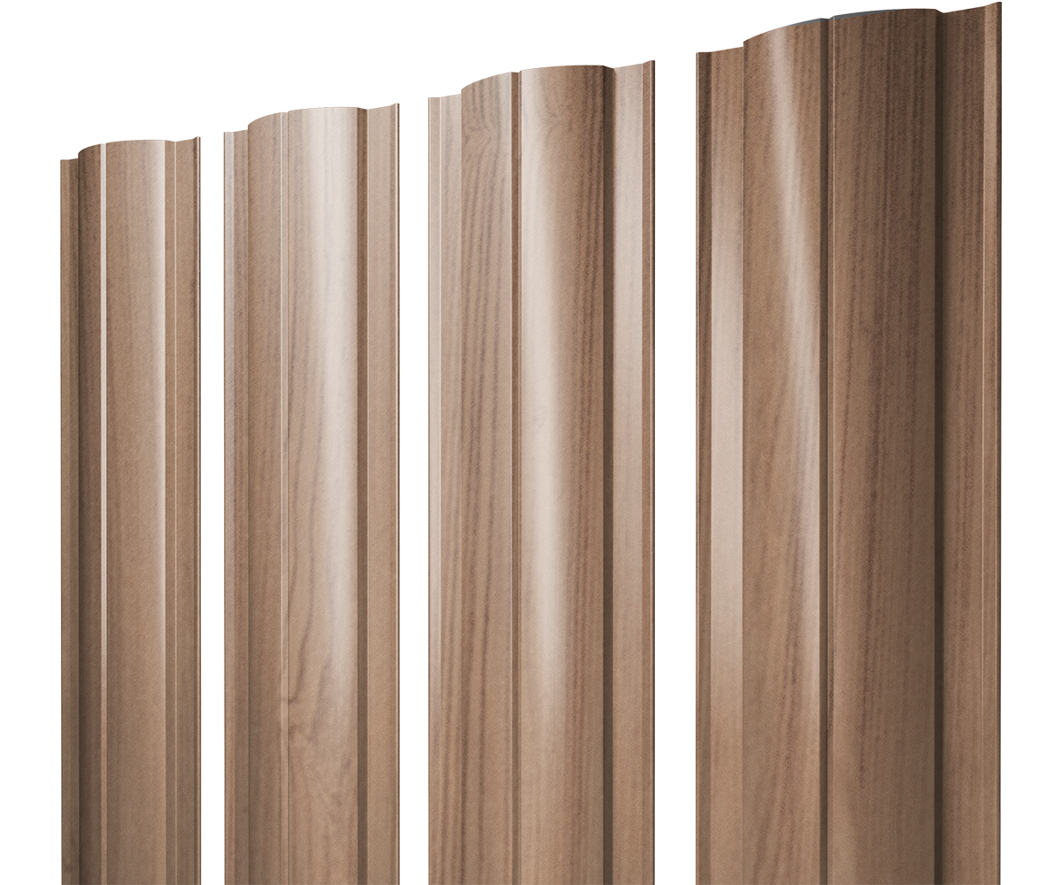 Штакетник Круглый с прямым резом 0,45 Print Elite Honey Wood TwinColor