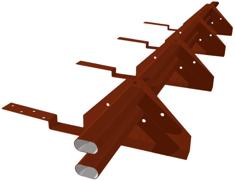 Снегозадержатель трубчатый для композитной черепицы Roman RAL 3009 (3м)