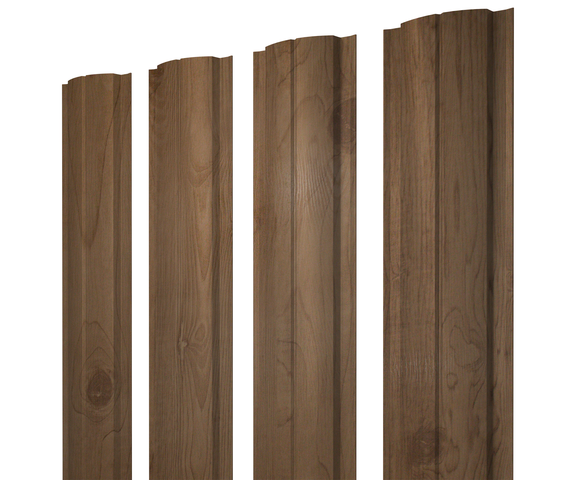 Штакетник Полукруглый Slim с прямым резом 0,45 Print Premium Pine Wood Fresh