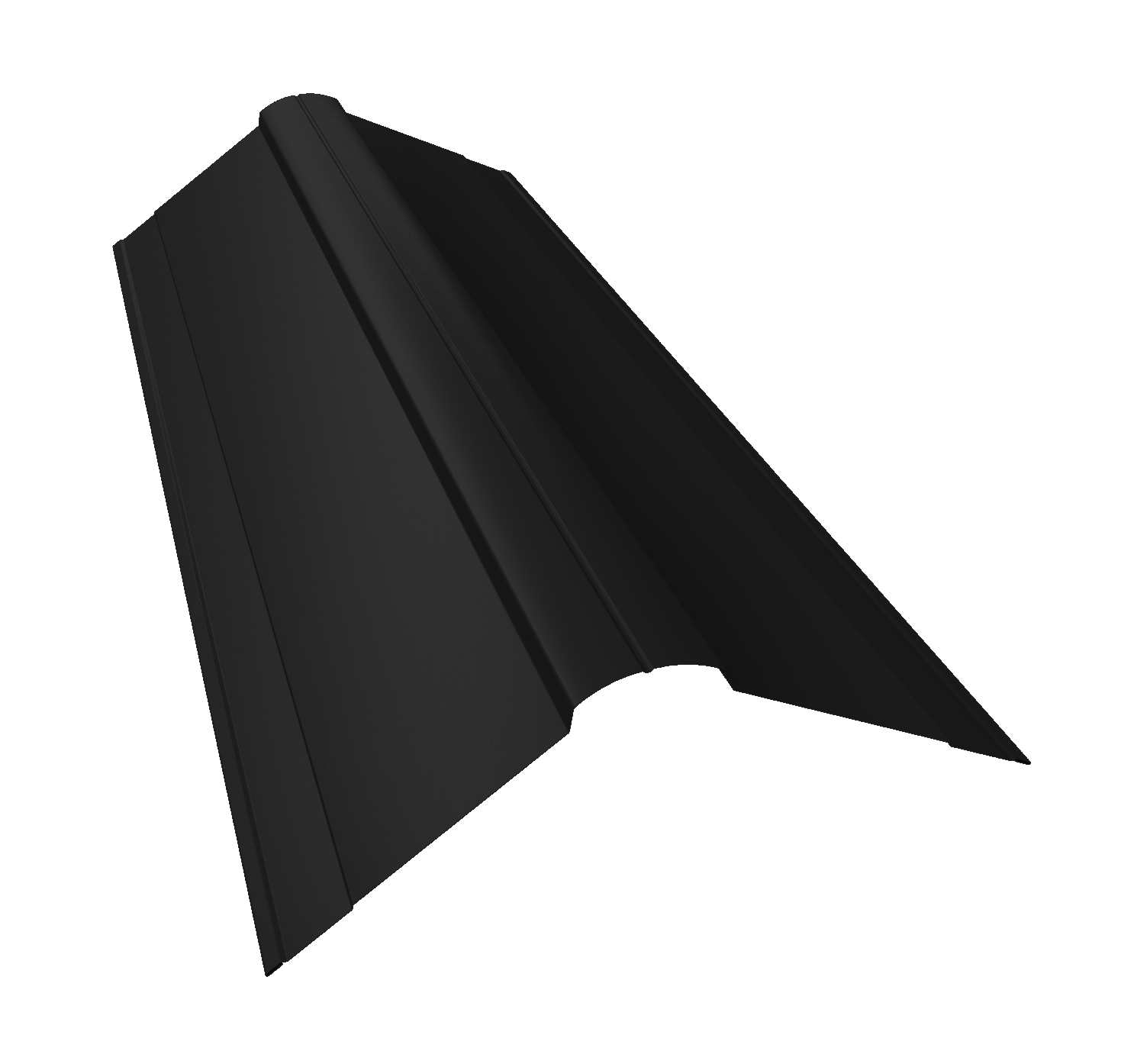 Планка конька фигурного 150x150 0,45 Drap RAL 9005 черный (2м)