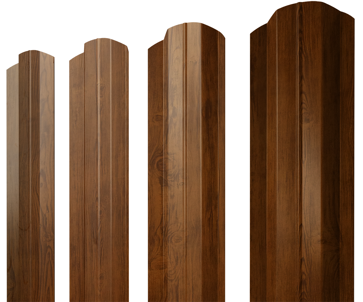 Штакетник М-образный B фигурный 0,45 Print Elite Golden Wood TwinColor