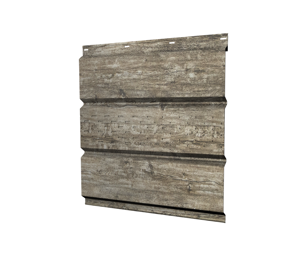Софит металлический центральная перфорация 0,45 Print Elite с пленкой Nordic Wood TwinColor