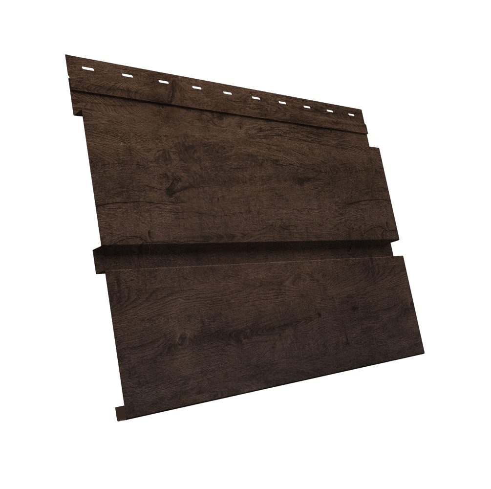 Софит металлический Квадро Брус без перфорации 0,45 Print Elite с пленкой Antique Wood TwinColor
