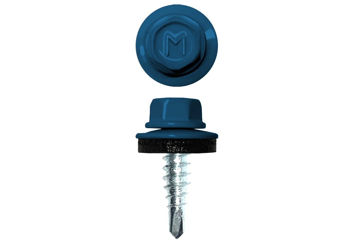 Саморез по металлу Daxmer 4,8х19 (400шт) сверло №2 RAL 5019