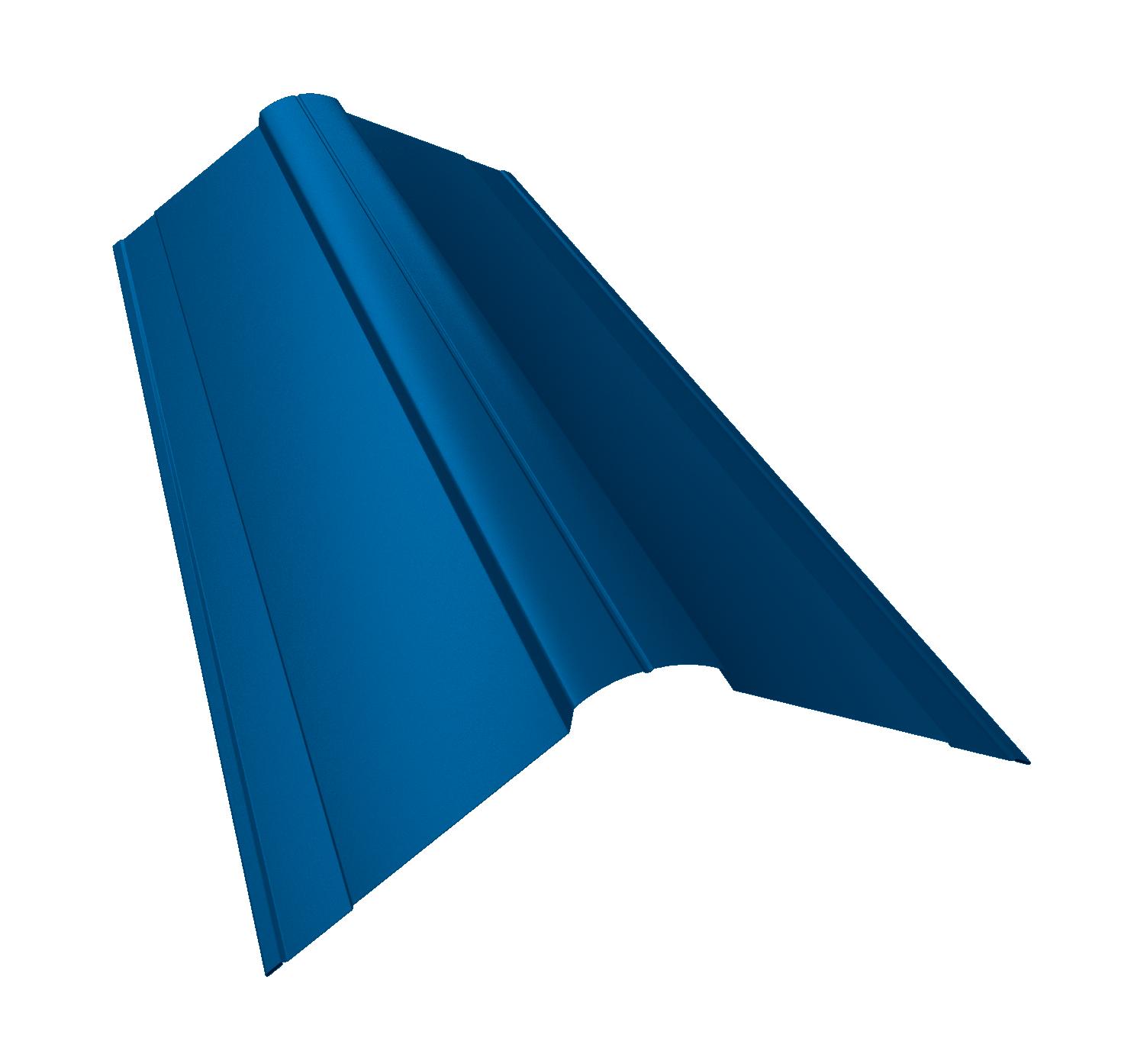 Планка конька фигурного 150x150 0,4 PE с пленкой RAL 5005 сигнальный синий (2м)