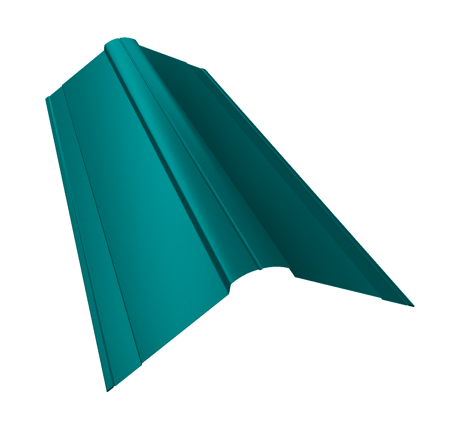 Планка конька фигурного 150x150 0,45 PE с пленкой RAL 5021 водная синь (2м)