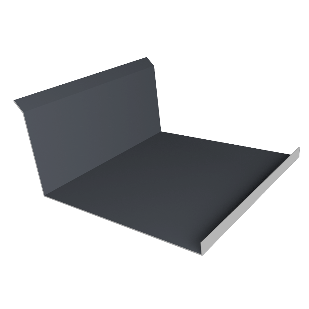 Планка примыкания нижняя 20х122х260х15 0,5 Satin Matt RAL 7024 мокрый асфальт (3м)