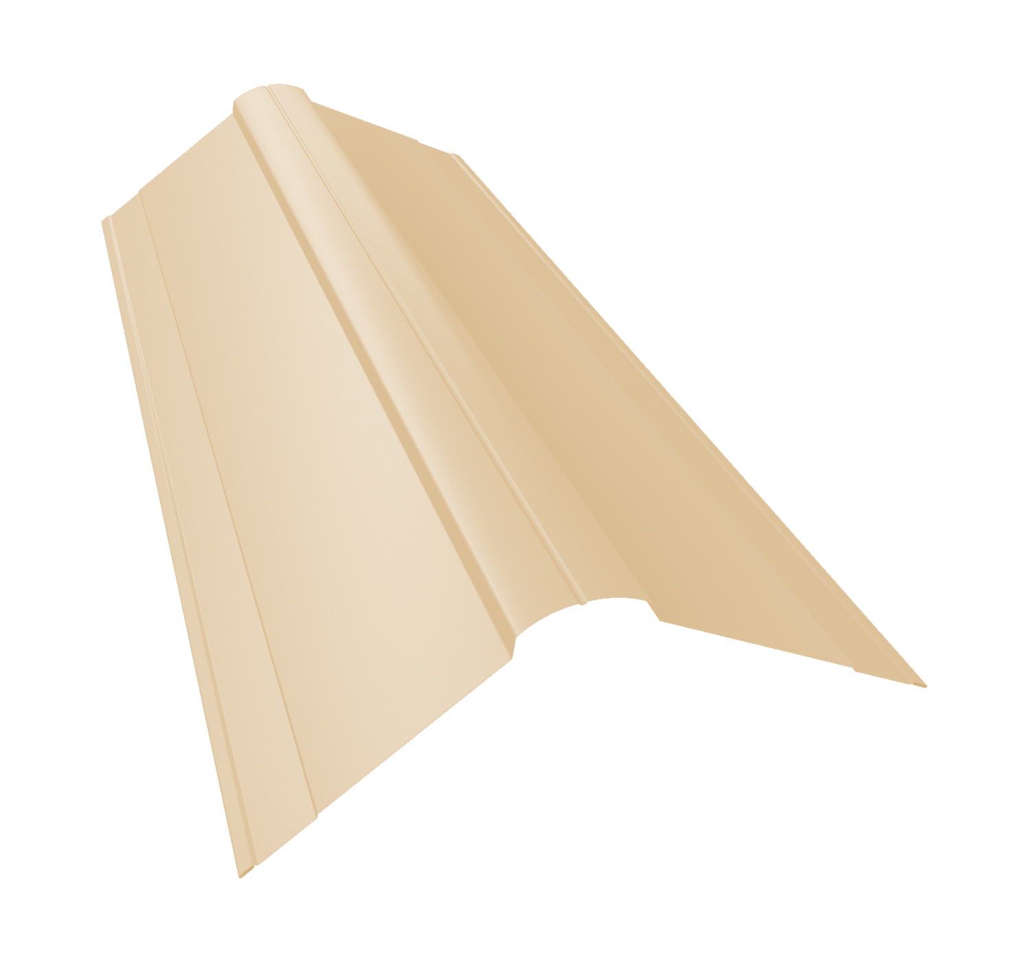 Планка конька фигурного 150x150 0,45 PE с пленкой RAL 1015 светлая слоновая кость (2м)