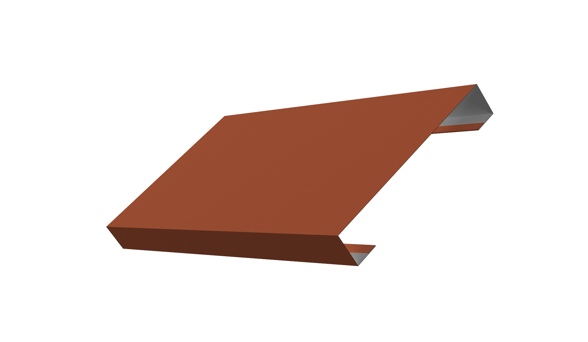 Ламель лицевая 125 забора жалюзи Texas 0,5 Satin RAL 8004 терракота