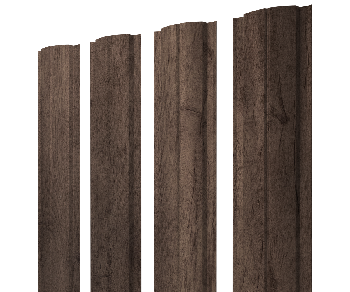 Штакетник Полукруглый Slim с прямым резом 0,45 Print Premium Almond Wood Fresh