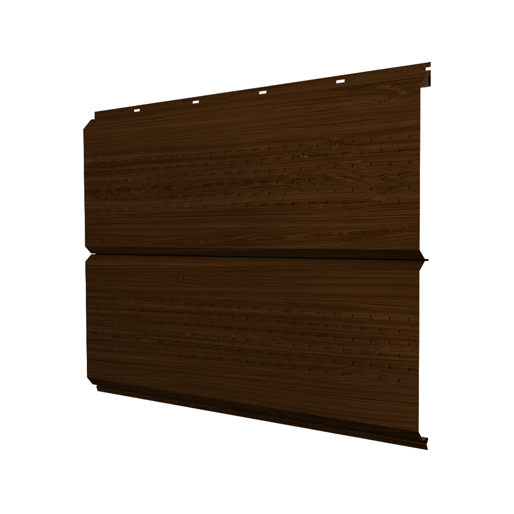 Софит ЭкоБрус new c перфорацией 0,45 Print Elite Choco Wood TwinColor