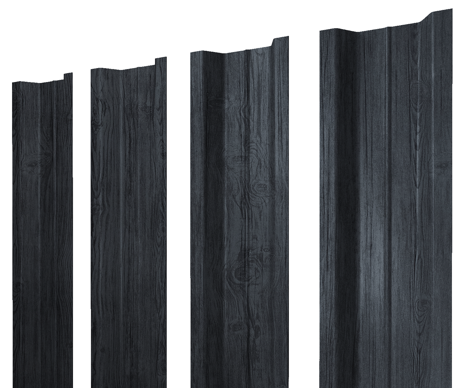 Штакетник П-образный В с прямым резом 0,45 Print Premium Grey Wood TwinColor