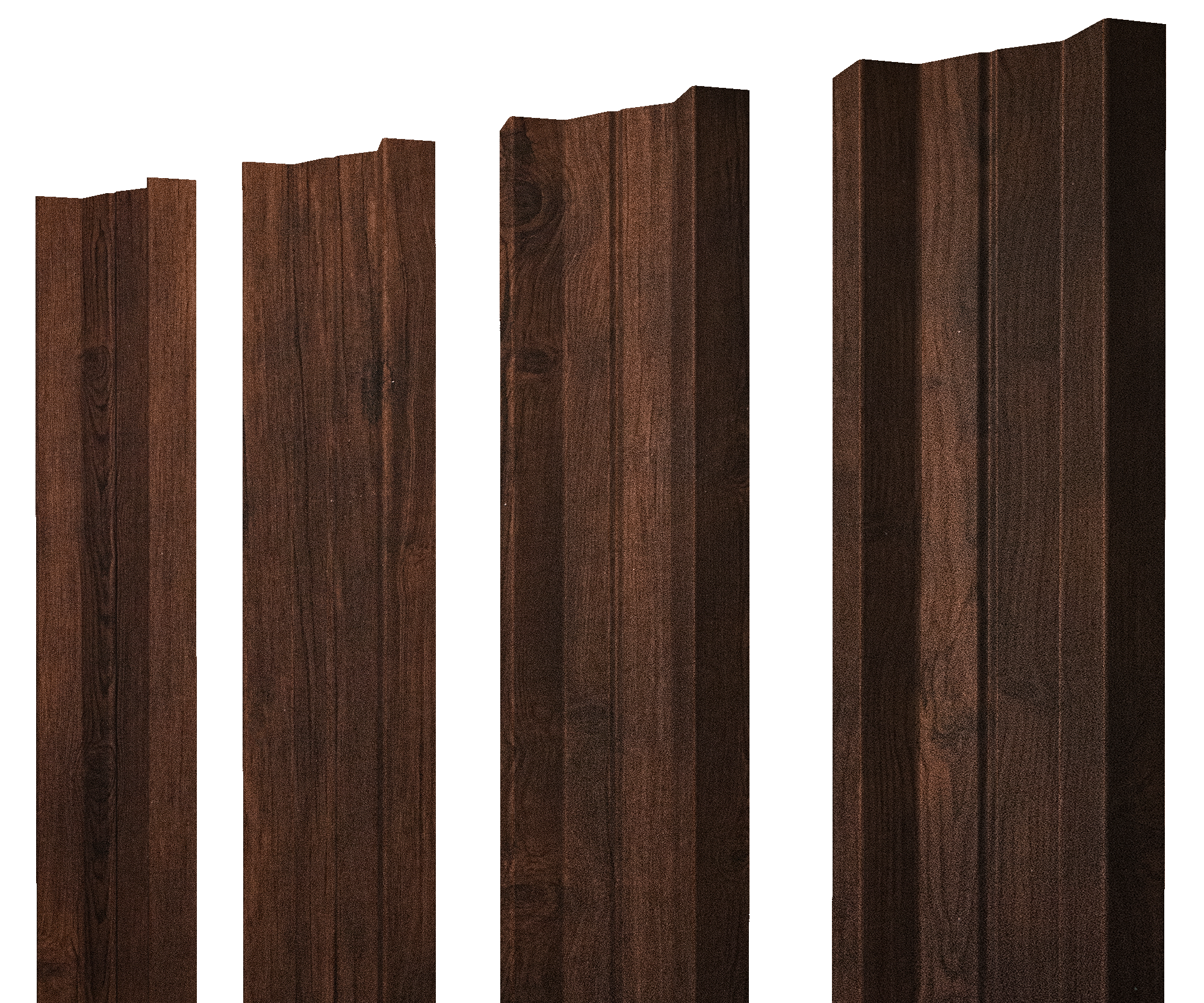 Штакетник М-образный А с прямым резом 0,45 Print-Double Premium Cherry Wood Dark F