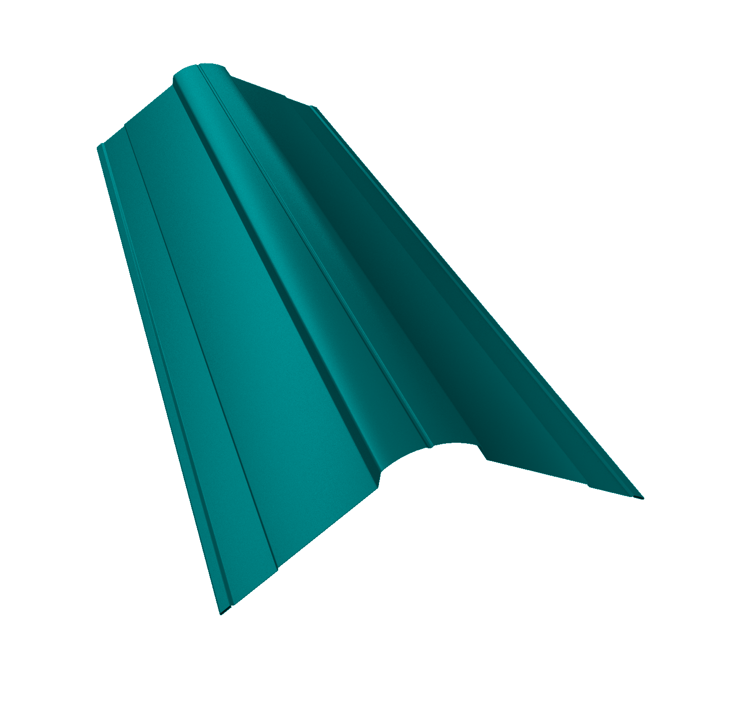 Планка конька фигурного 100x100 0,45 PE с пленкой RAL 5021 водная синь (3м)