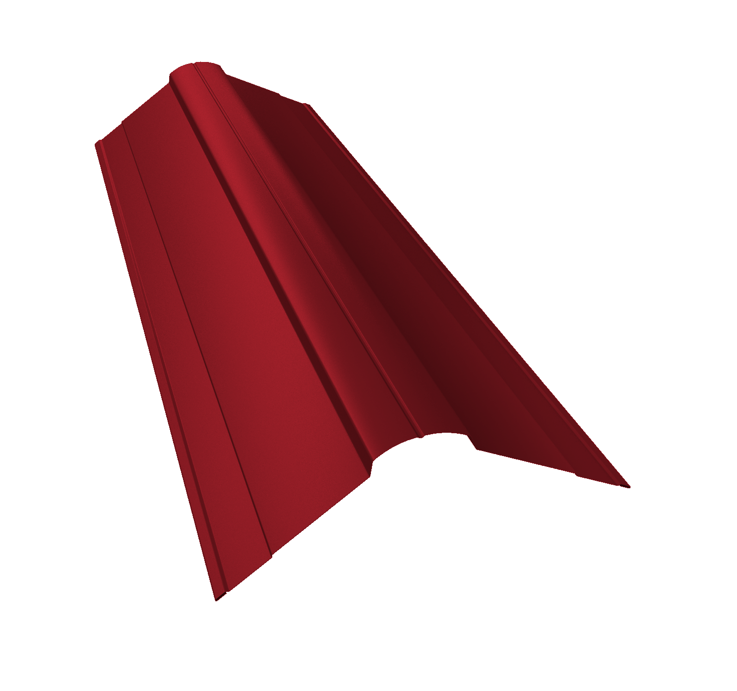 Планка конька фигурного 100x100 0,45 PE с пленкой RAL 3003 рубиново-красный (3м)