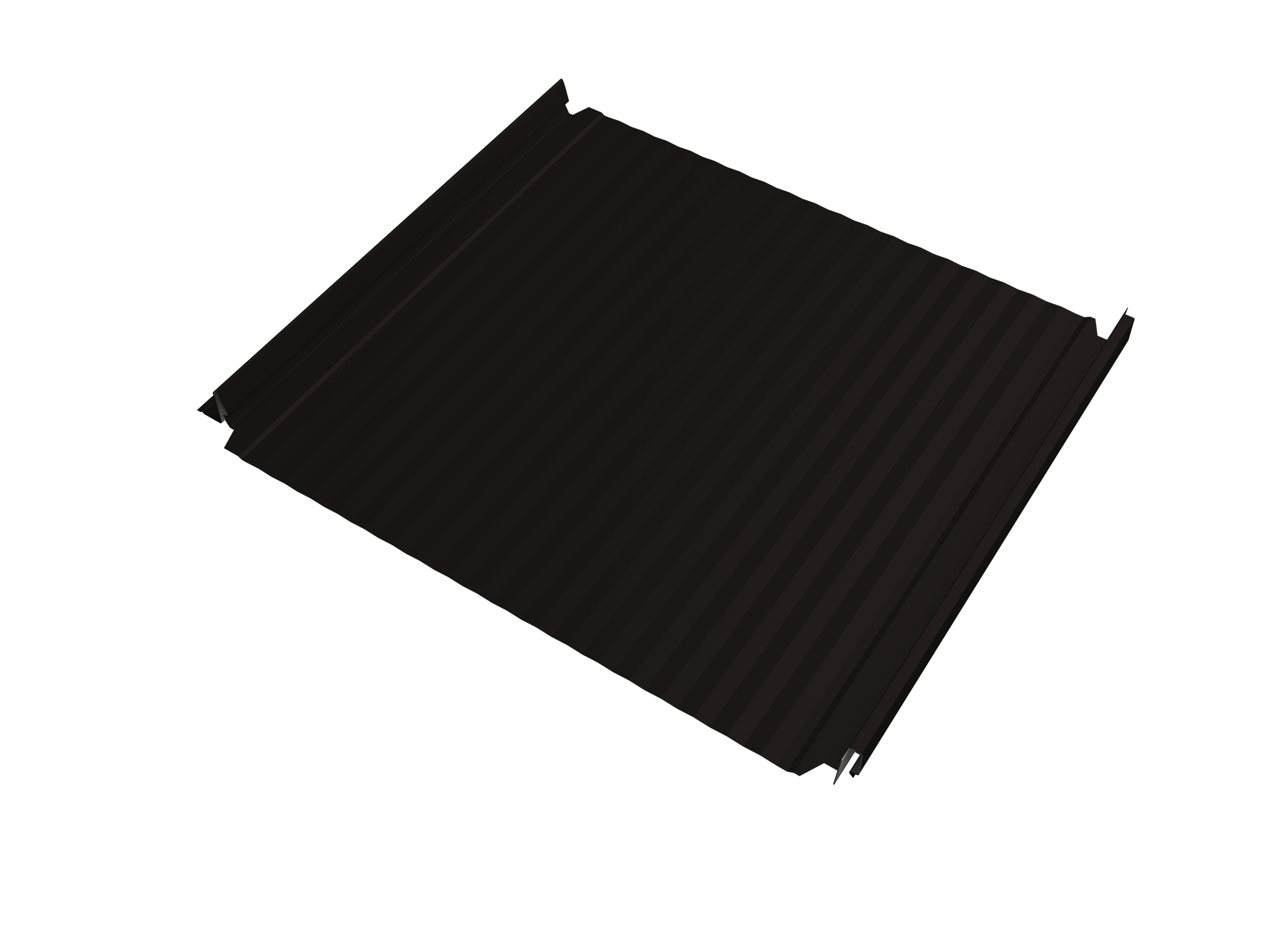Кликфальц Double Pro Gofr Grand Line 0,5 Satin Matt с пленкой на замках RAL 9005 черный