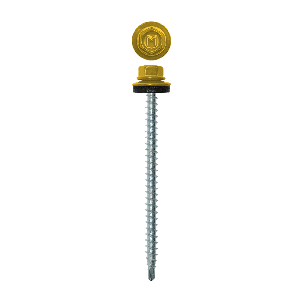 Саморез кровельный Daxmer 4,8х70 RAL 1018 (100) сверло №1