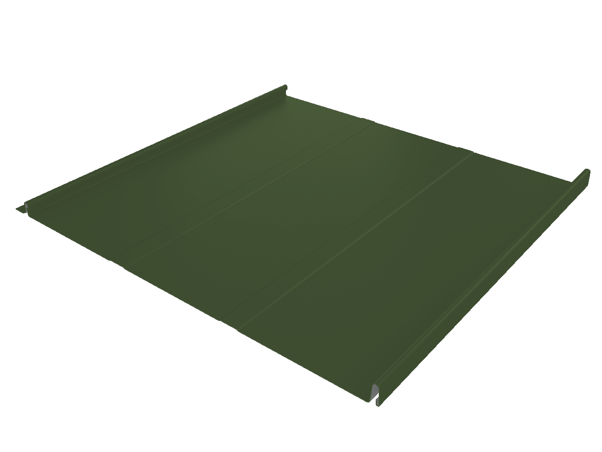 Фальц двойной стоячий Line Grand Line 0,5 Satin Matt TX с пленкой на замках RAL 6020 хромовая зелень