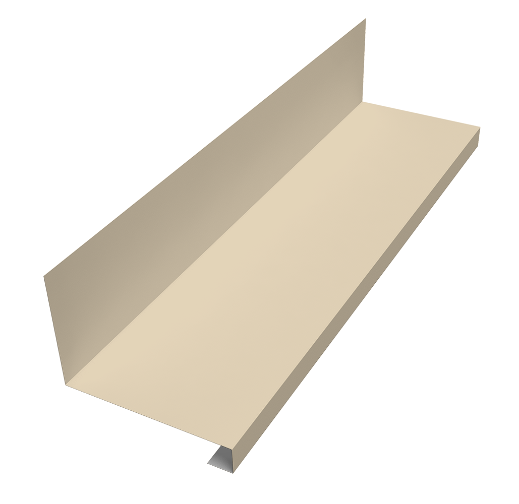 Планка примыкание нижнее к трубе для Кликфальц Pro Grand Line 0,5 Satin с пленкой RAL 1015 светлая слоновая кость (3м)