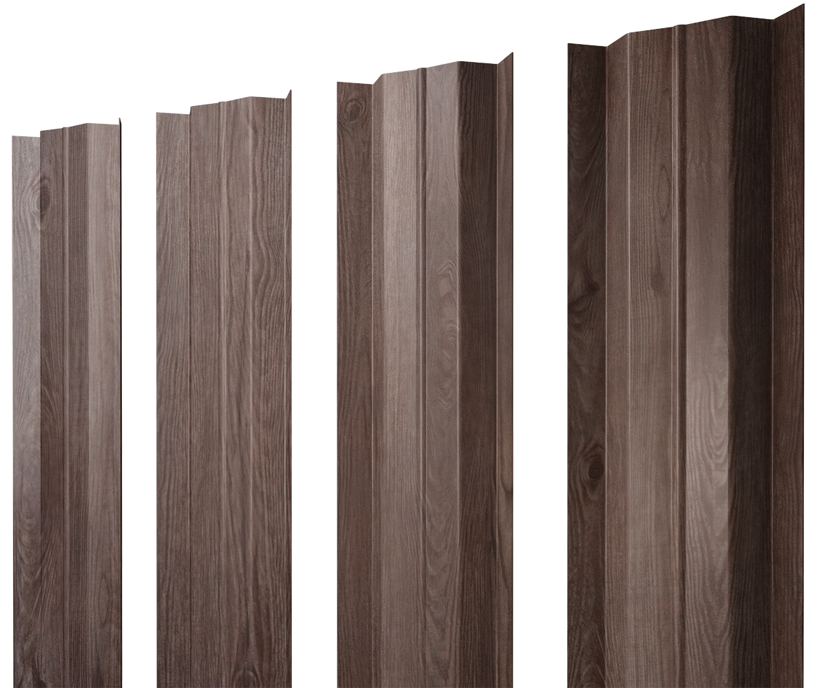 Штакетник М-образный В с прямым резом 0,45 Print Elite White Wood TwinColor